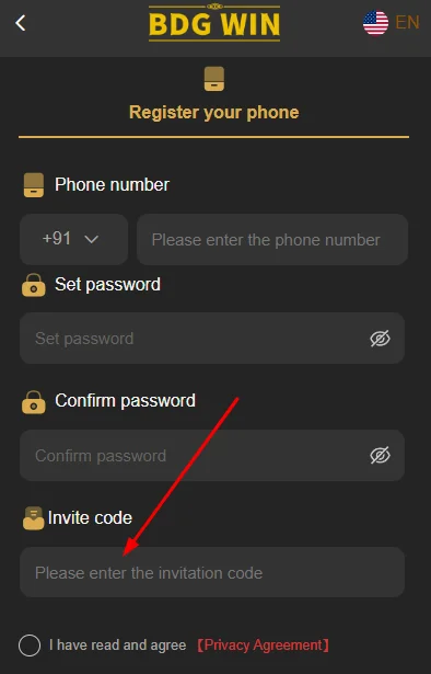 Enter invitation code